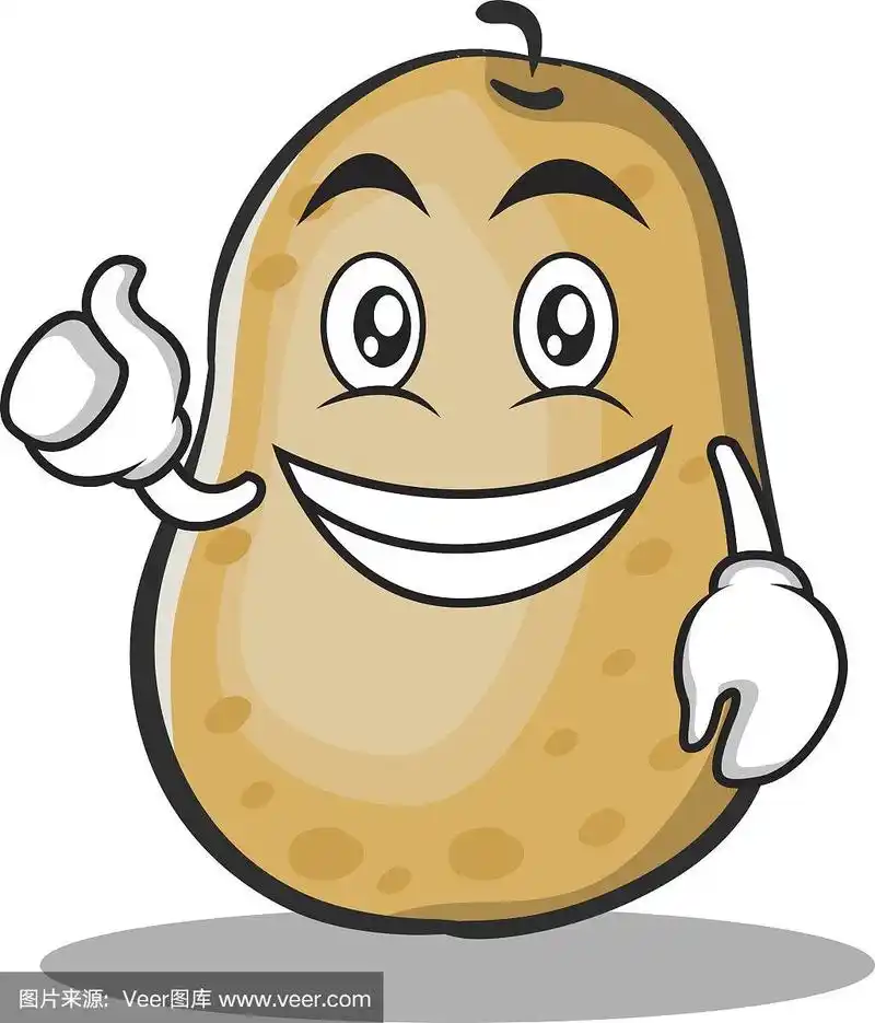 乐观土豆人物卡通风格矢量插画