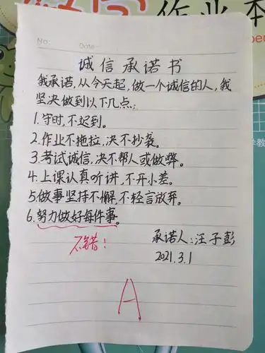 【教育b面】诚信承诺书