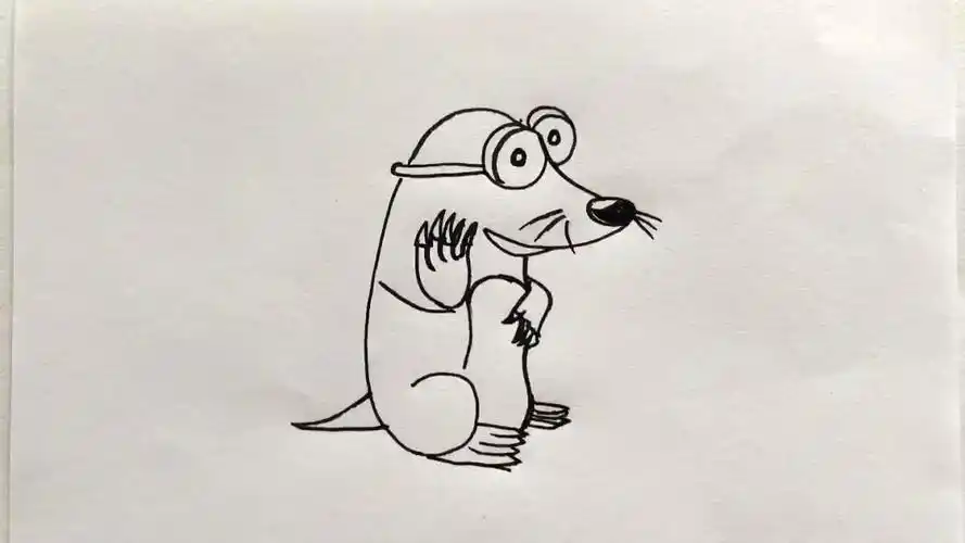 简笔画:戴眼镜的鼹鼠