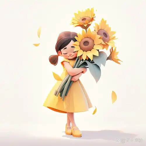 可爱女孩向日葵头像 不管是大女孩还是小女孩 都要可可爱爱