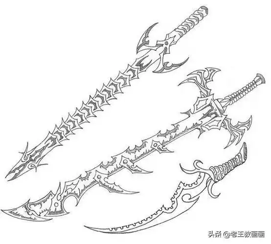 刀枪棍棒,斧钺钩叉,100种游戏武器的画法