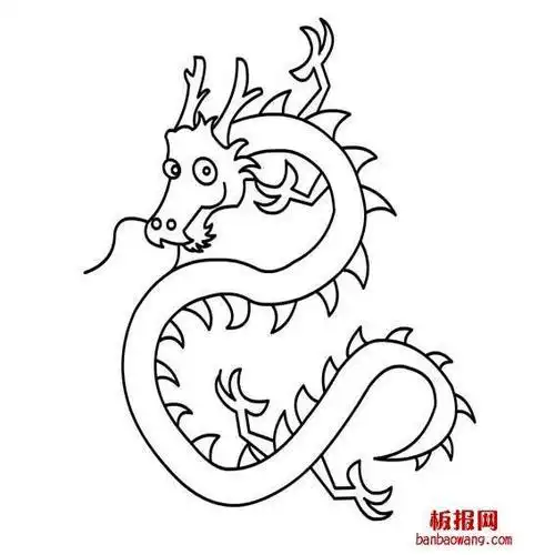 画一幅玩龙灯的简笔画