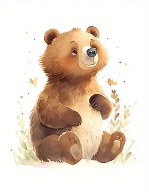 卡通棕熊儿童插画绘本