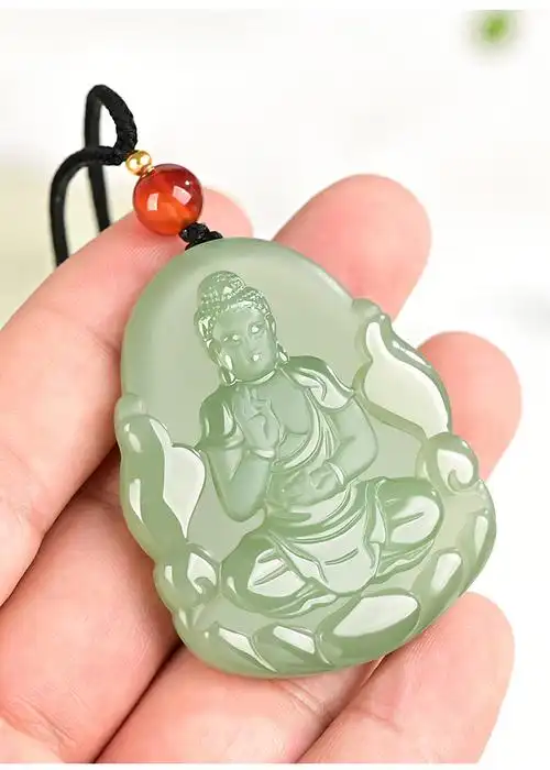 生肖马本命佛和田玉普贤菩萨吊坠生肖属兔龙蛇马文殊大势至守护神玉坠