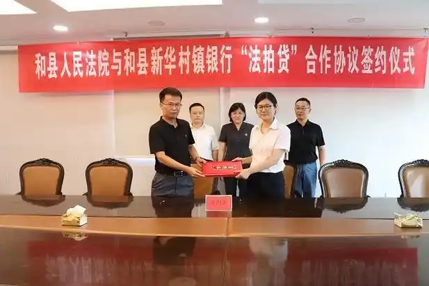 和县法院与和县新华村镇银行举行"法拍贷"合作协.