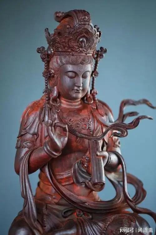 佛像艺术精品小叶紫檀木雕普贤菩萨