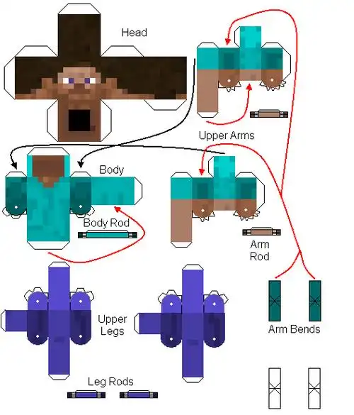 我的世界自制纸模可动皮肤