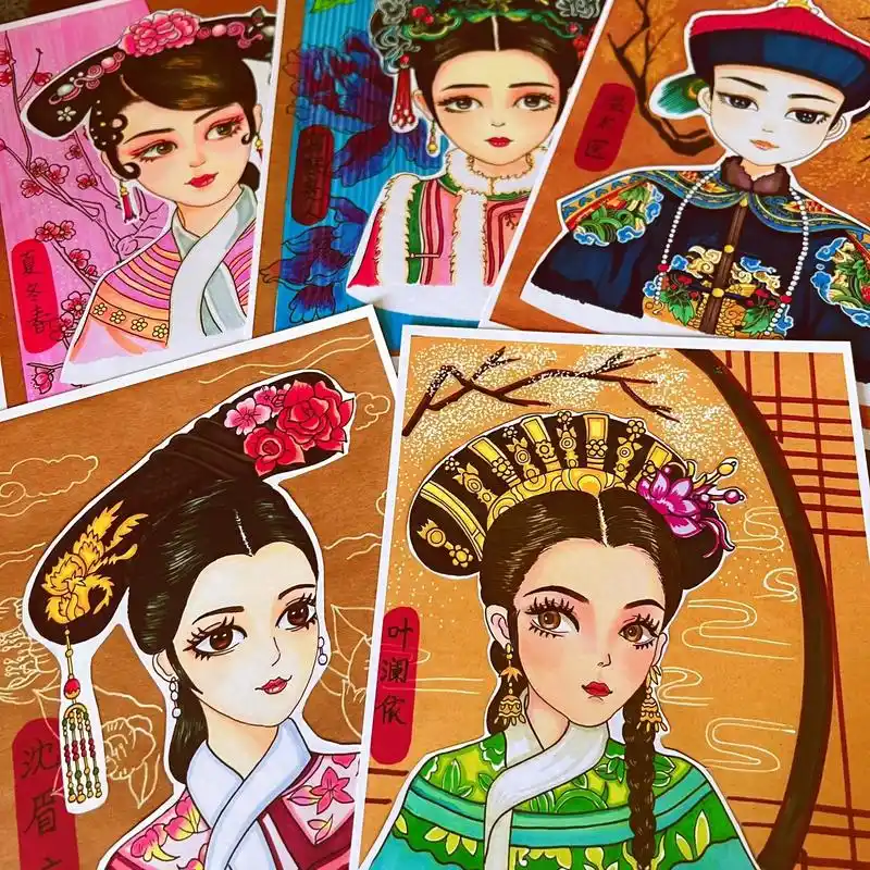 古风人物手绘～#想画就画 #装饰画 #马克笔儿童画 - 抖音