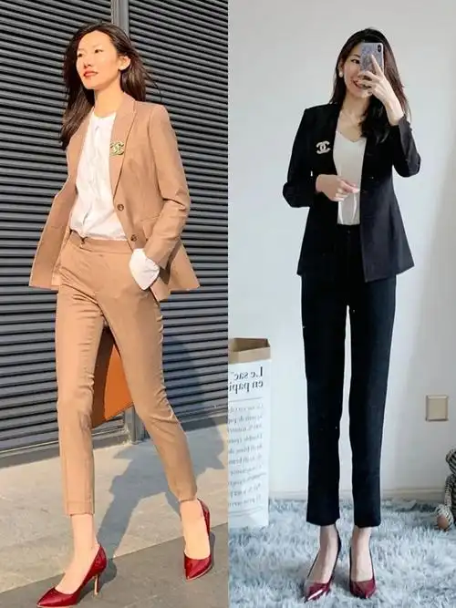 原创职场女人必备的西装选对色系搭对了才够优雅她的搭配真绝