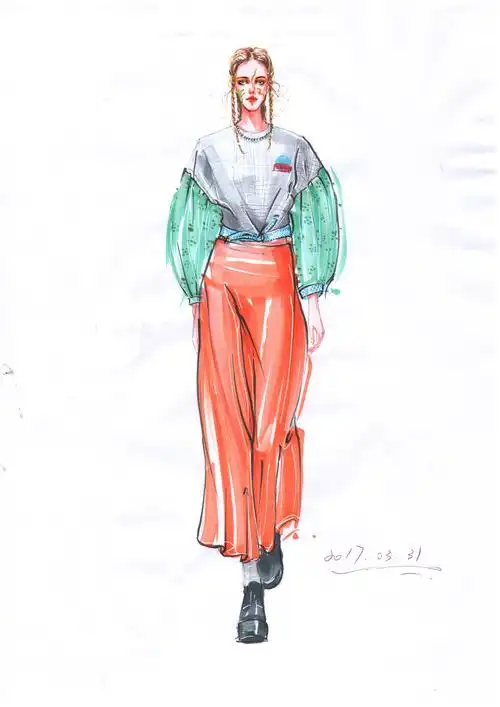 马克笔时装画17