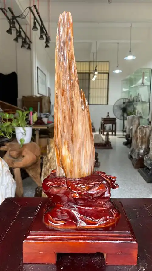 树化玉摆件天然树化石原石木化玉奇石木化石硅化木家居书房98080