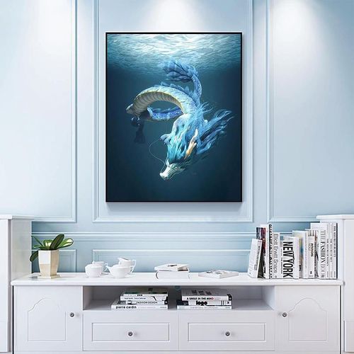 龙腾万里海底龙族神话动物diy数字油画龙画画diy填色填色画