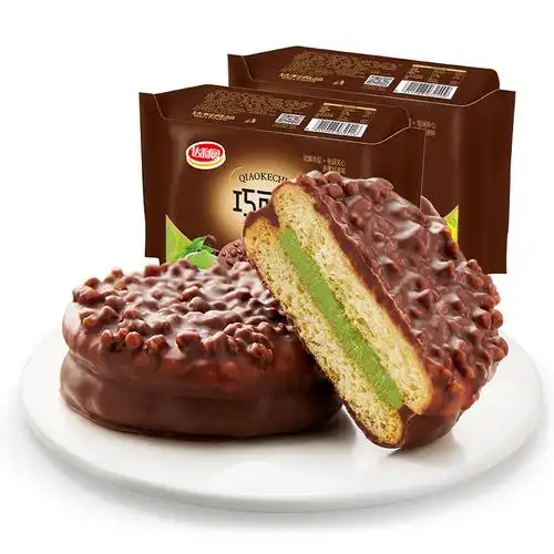 【天猫u先】达利园升级版巧克力派新口味涂层夹心饼干蛋糕16枚装