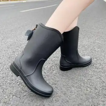 雨鞋女款时尚外穿长筒网红雨靴高筒雨靴防水中筒新款水靴轻便防滑