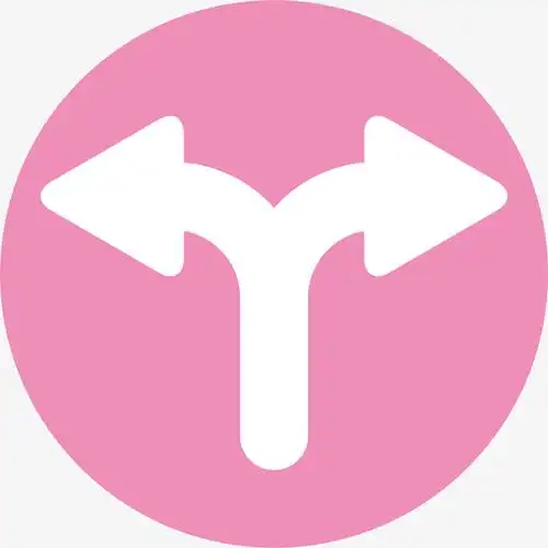 粉红色圆底双向箭头创意箭头矢量