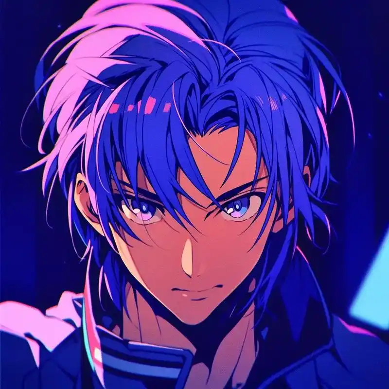 几张蓝色头发的靓仔头像|漫画头像.#氛围感拉满的头像 #男生 - 抖音