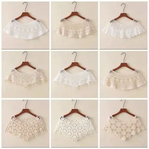 0269夏季防晒小坎肩假领子花边披肩