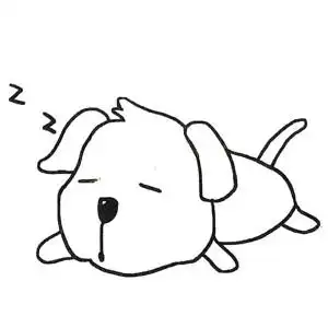 呼呼大睡的小狗简笔画图片