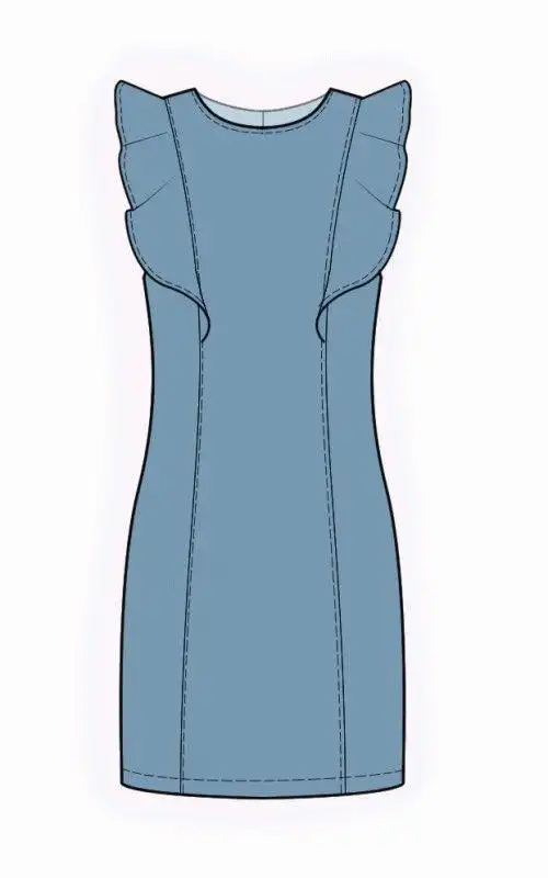 连衣裙短袖上衣的效果图款式图