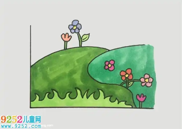 草地怎么画简单又好看大自然简笔画草地简笔画教程