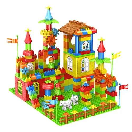 积木益智拼装大颗粒城堡房子乐高别墅建筑1-2岁儿童智力动脑玩具