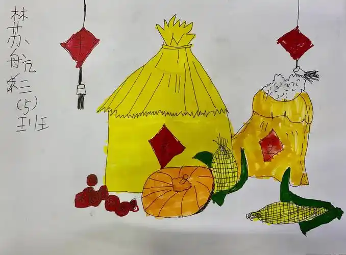 【洋浦第一小学】美术课推送《五谷丰登》简笔画