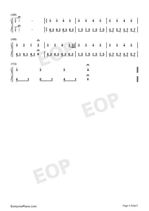 experience-ludovico einaudi双手简谱预览5-钢琴谱文件(五线谱,双手