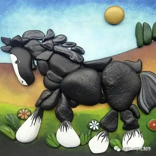 创意,石头画,拼贴