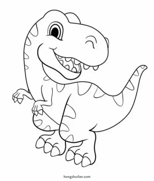 11张恐龙涂色填色图片下载打印-红豆饭小学生简笔画大全