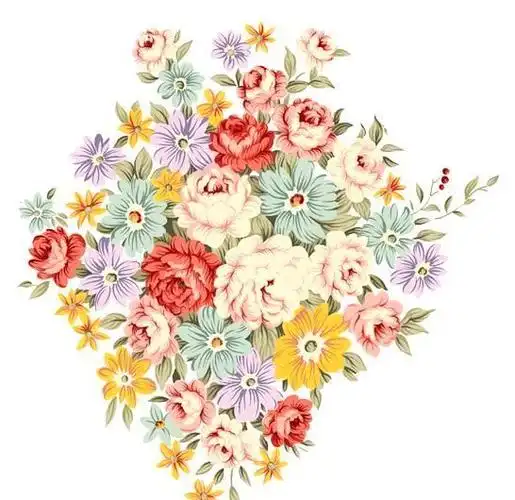 彩绘花草韩式花纹psd1061