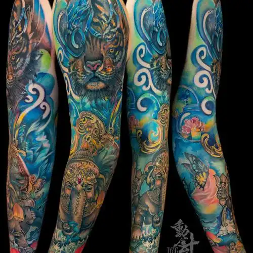 象神花臂_纹身吧社区 - 纹身大咖