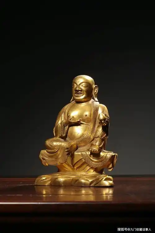 清末铜鎏金弥勒佛坐像