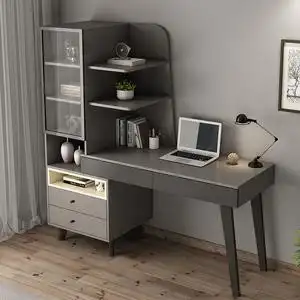 北欧现代简约书桌书台卧室书台式电脑桌高级组合一体写字办公桌子