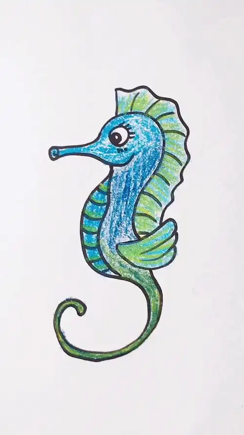 简笔画:我是小海马,是海里的小可爱