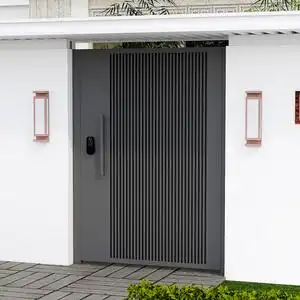 定制铁艺别墅大门庭院门入户门花园门不锈钢简约现代铝艺单双开门