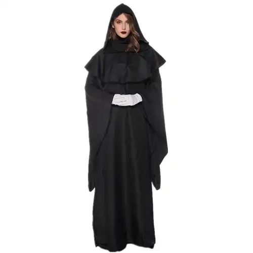 19356# 万圣节修女教父男女通用制服 派对玛利亚神父教母服装