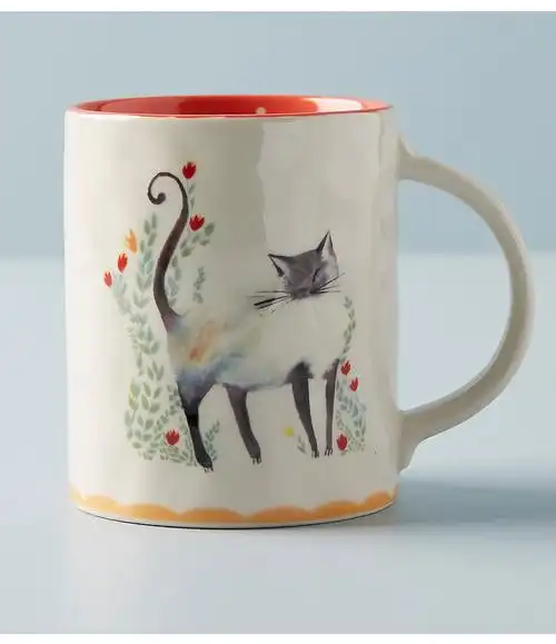 创意可爱动物字母图案陶瓷马克杯咖啡杯 美国进口