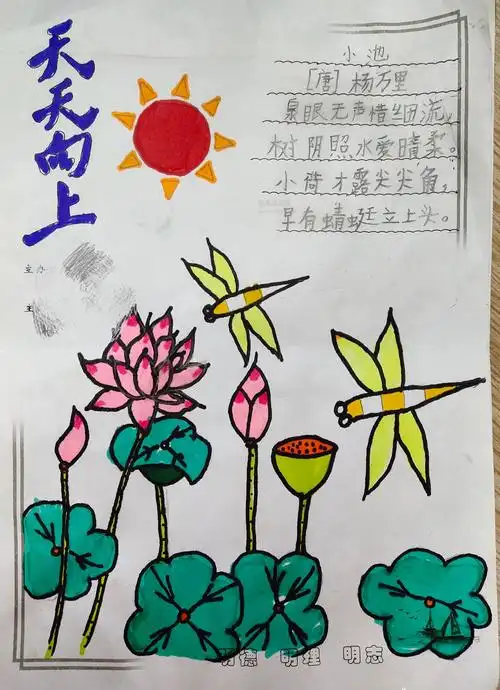 诗配画手抄报小池 - 简单简笔画