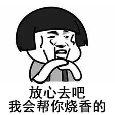 放心去吧 我会帮你烧香的