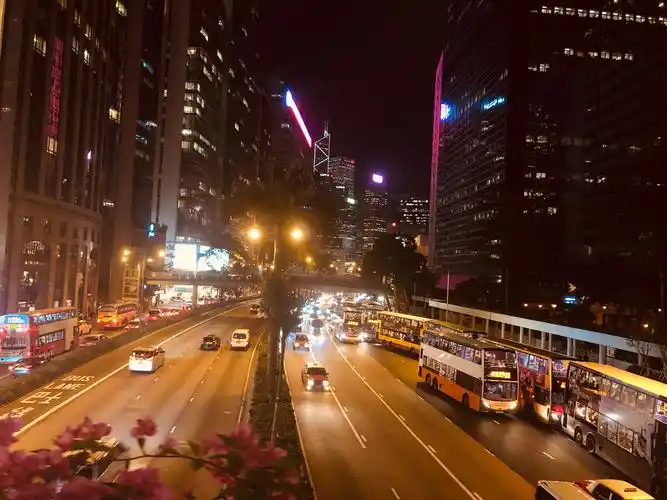 香港湾仔区夜景