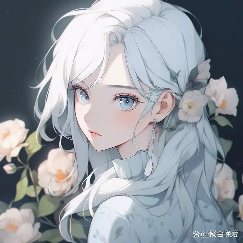 78独一无二的她,淡雅如风95  94初见她,蓝眼白发的形象让我惊艳