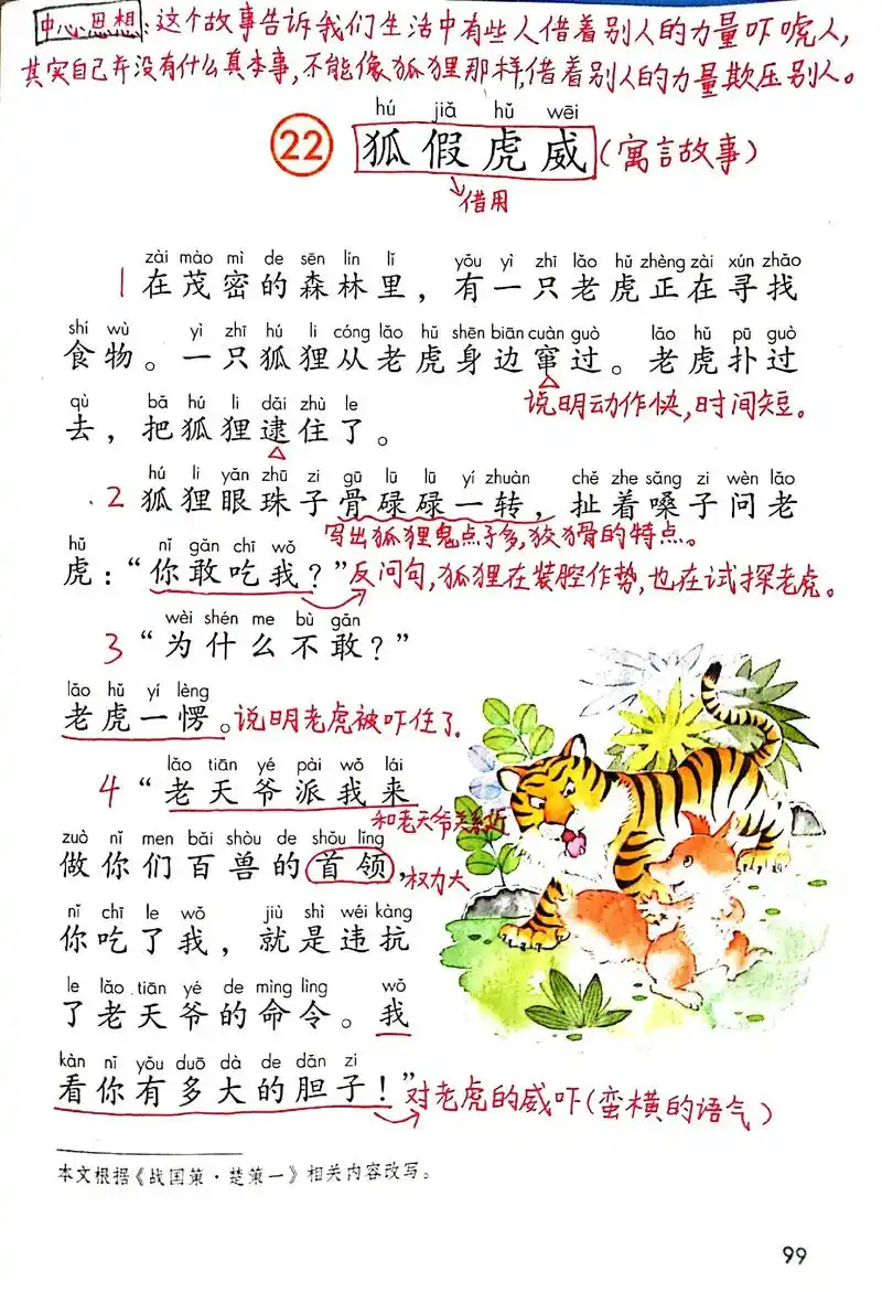 二上《狐假虎威》课堂笔记.