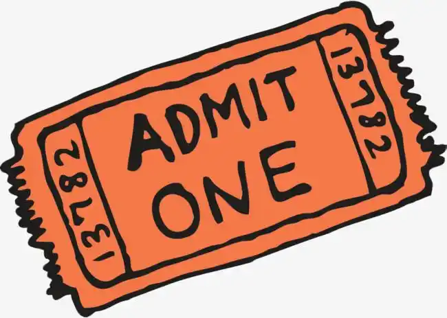 手绘电影票橙色卡通手绘电影票