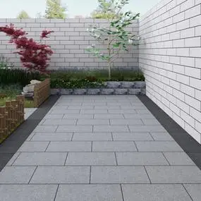 庭院地砖地铺石瓷砖户外院子别墅室外花园芝麻灰大理石石英砖防滑