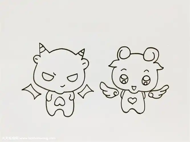 天使与恶魔怎么画