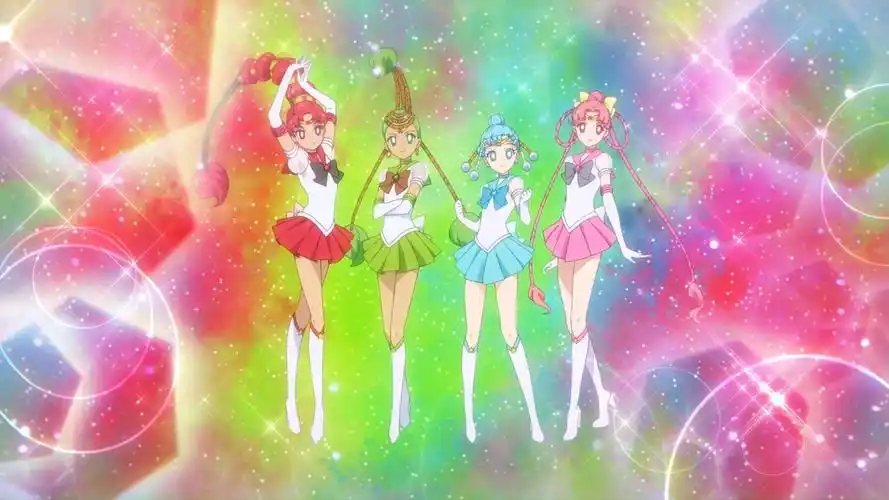 水手小月亮变身和水手四重奏赶往救场—美少女战士cosmos