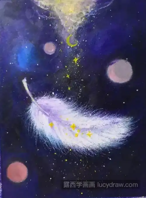 星光羽毛怎么画油画步骤有几步