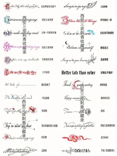 英文字母纹身意义锁骨纹身注解