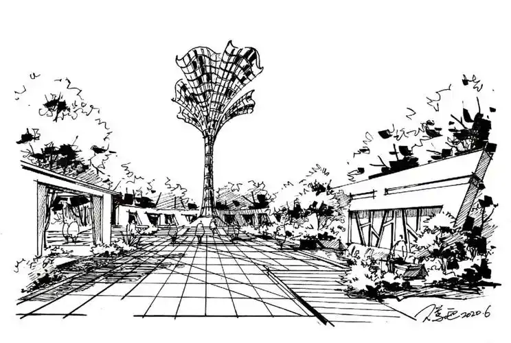 我的300张钢笔手绘之73万能广场模板