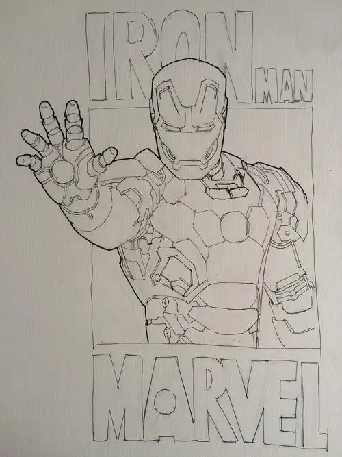 初学 马克笔手绘 钢铁侠